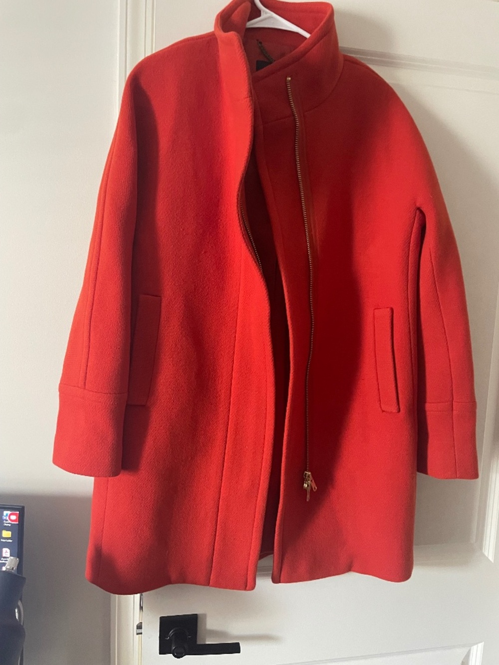 J. Crew Stadium Cloth Cocoon Wool Coa in Burnt Orange Sz 8